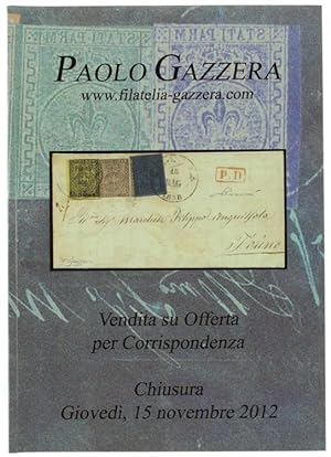 PAOLO GAZZERA. Vendita su Offerta Autunno 2012.: