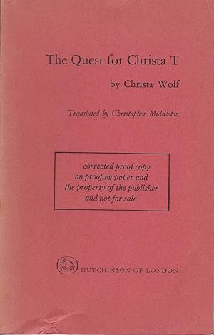The Quest for Christa T [proof copy]