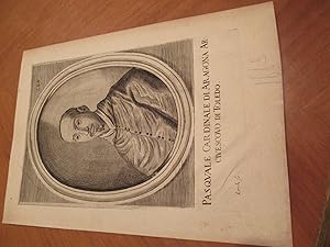 Pasquale Cardinale Di Aragona Arcivescovo Di Toledo ( Original Antique Engraving From Historia Di...