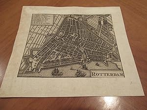 Rotterdam ( Original Antique Engraved Map, Circa 1660)