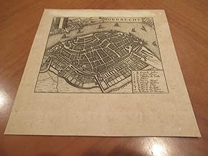 Dordrecht ( Original Antique Engraved Map, Circa 1685, From "La Délices De La Hollande")