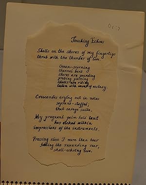 Autographed manuscript of original poetry
