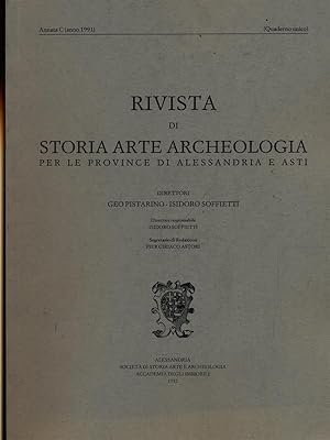 Rivista di storia arte archeologia per le province di Alessandria e Asti Annata C 1991
