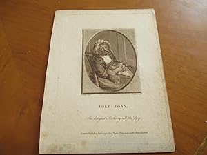 Idle Joan. The Did Just Nothing All The Day (Original Antique Mezzotint Engraving)