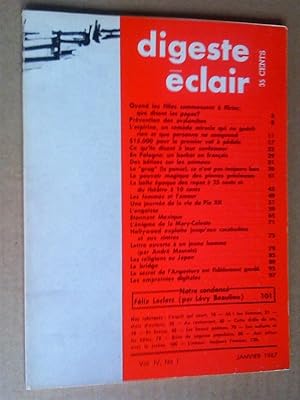 Digeste Éclair, vol. IV, no 1, janvier 1967: La belle époque des repas à 25 cents et du théâtre à...