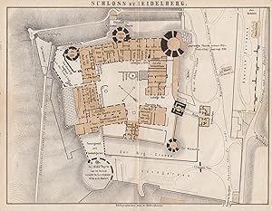 Teilansicht, Schloß, Grundriss - Plan, "Schloss zu Heidelberg".