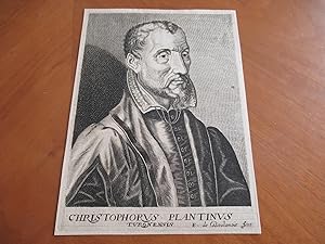 Christophorus Plantinus Turonensis (Original Antique Engraving Of Christopher Plantin)