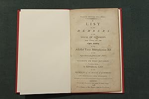 A list of the members of the House of Commons who voted for the third reading of the assessed tax...