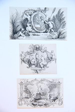 Three decorative prints (drie decoratieve prenten).