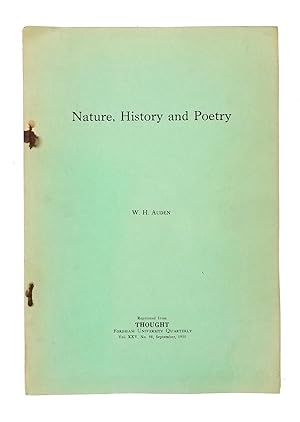 Nature, History and Poetry: Reprint from Thought, V. 25, No. 98, Sept. 1950