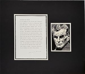 Samuel Beckett Signed Text and Portrait