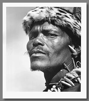 [Original Gelatin Silver Print Portrait Photograph of A Zulu Warrior]