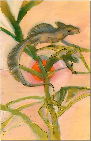 [Original Watercolor Drawing of a Plumet Basilisk]