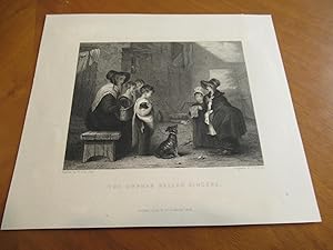 Original Antique Engraving By John Romney: The Orphan Ballad Singers