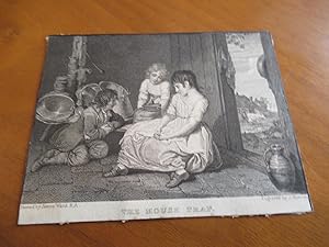 Original Antique Engraving By John Romney: The Mouse Trap (Printed In The Amulet, 1828)