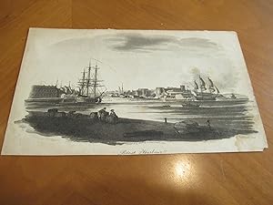 "Brest Harbor" (Original Antique Engraving)