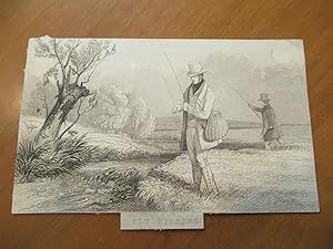 Fly Fishing: Original Antique Lithograph