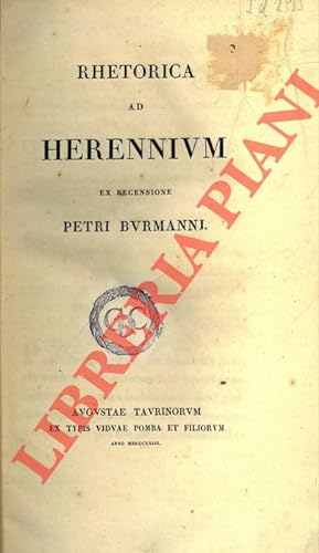 Rhetorica ad Herennium. Ex recensione Petri Burmanni.