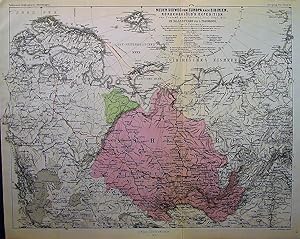 1875 Map of a New Sea Route from Europe to Siberia. The Nordenskjold Expedition from Tromso to Ye...