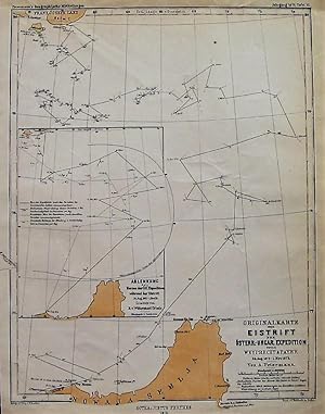 1875 Original Map of Ice Drift during the Austro-Hungarian Expedition under Weyprecht & Payer Aug...