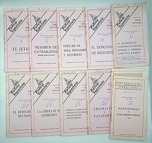 POLICÍA ESPAÑOLA. REVISTA TÉCNICO PROFESIONAL. LOTE DE 11 INFORMES MONOGRÁFICOS (Vvaa) D.S.E., 1980