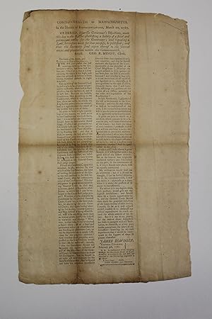 COMMONWEALTH OF MASSACHUSETTS. IN THE HOUSE OF REPRESENTATIVES, MARCH 10, 1787. ORDERED, THAT THE...