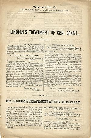 LINCOLN'S TREATMENT OF GEN. GRANT