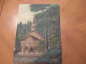 Church In Forest: Original Oil Painting, 1909
