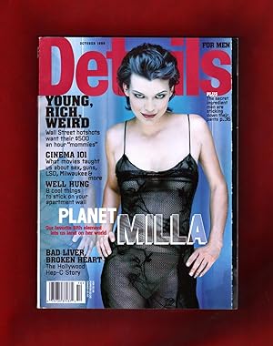 Details Magazine - October, 1999. Milla Jovovich Cover. Pineappple Scratch and Sniff Spine; Hep-C...