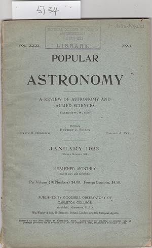 Popular Astronomy Vol. XXX1