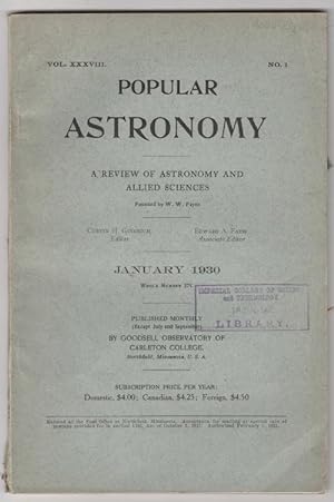 Popular Astronomy. Vol. XXXV111