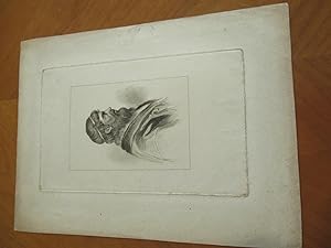 Head Of A Man (Original Antique Engraving)