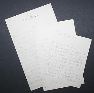 Trois lettres autographes dEugène Paillet[1] bibliophile, Président des Amis des Livres, à Octav...