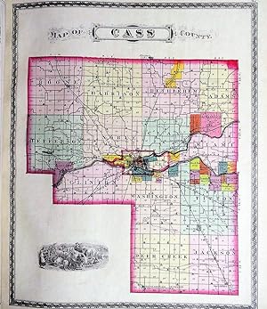 COMBINATION ATLAS MAP OF CASS COUNTY INDIANA