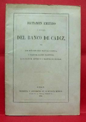 DICTAMEN EMITIDO A CONSULTA DEL BANCO DE CADIZ.