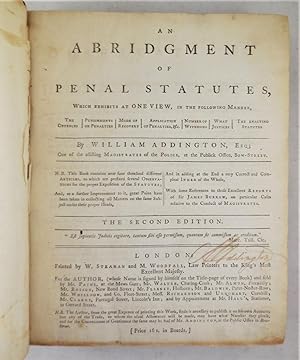 An Abridgment of Penal Statutes