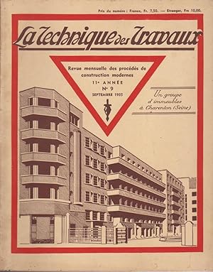 La Technique des Travaux Revue mensuelle des Procédés de Construction Moderne N°9 Septembre 1935