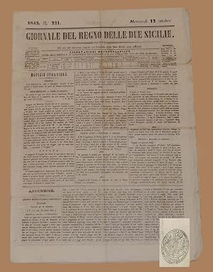 Giornale del Regno delle Due Sicilie 12 Ott 1842 Frumento Tufara Chiaromonte