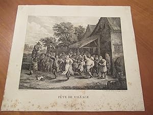 (Vie.) Fete De Village ( Du Cabinet De Monsieur Le Comte De Baudouin) (Original Engraving)