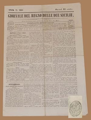 Giornale del Regno delle Due Sicilie 11 Ott 1842 Giardelli Calabria Ulteriore
