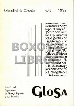 Glosa. Anuario del Departamento de Filología Española y sus didácticas. Nº 3