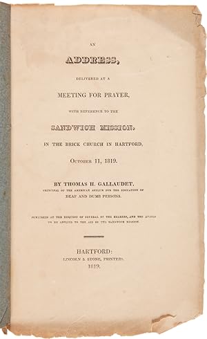 AN ADDRESS, DELIVERED AT A MEETING FOR PRAYER, WITH REFERENCE TO THE SANDWICH MISSION, IN THE BRI...