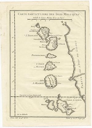 Antique Map of the Moluques by J.N. Bellin (c.1750)