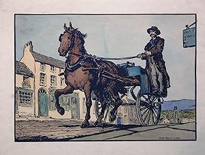 The Post Car ( Handcoloured Print )