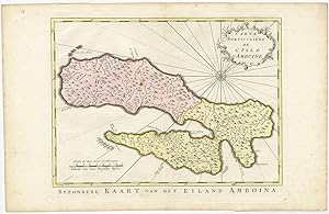 Antique Map of the Island of Ambon II (Indonesia) by J. van Schley (c.1753)