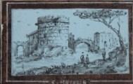 [Grand Tour Souvenir] Roma. 18th Century Miniature Leporello with Ten Views of Rome, mostly of ruins