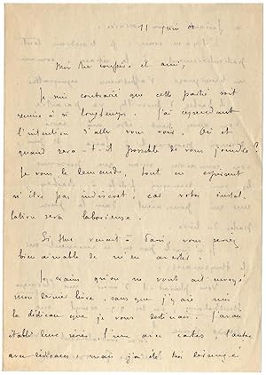 Lettre autographe de Remy de Gourmont à Octave Uzanne. [Paris ?], 11 juin 1908.