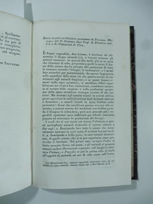 Sulle piante da foraggio spontanee in Toscana. Memoria del D. Gaetano Savi. (Stralcio da: Nuovo g...