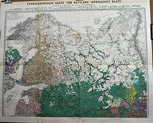 1878 Ethnographic Map of Russia after A.F. Rittich by A. Petermann. In two sheets.