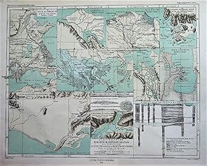 1878 Series of 3 Maps Regarding World Rivers and Deltas: 1) Maps of Some Important Deltas in Orde...